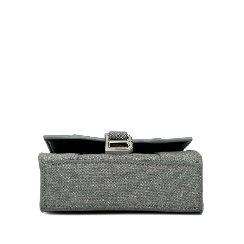 Balenciaga Mini Glitter Hourglass Satchel Grey Polyester Good condition - Box View
