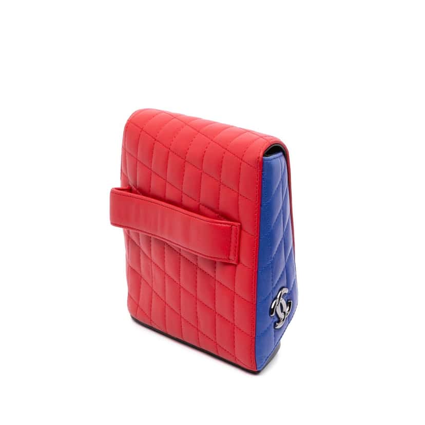 Chanel Quilted Lambskin Fresh Air Clutch Red Leather Good condition - Back View