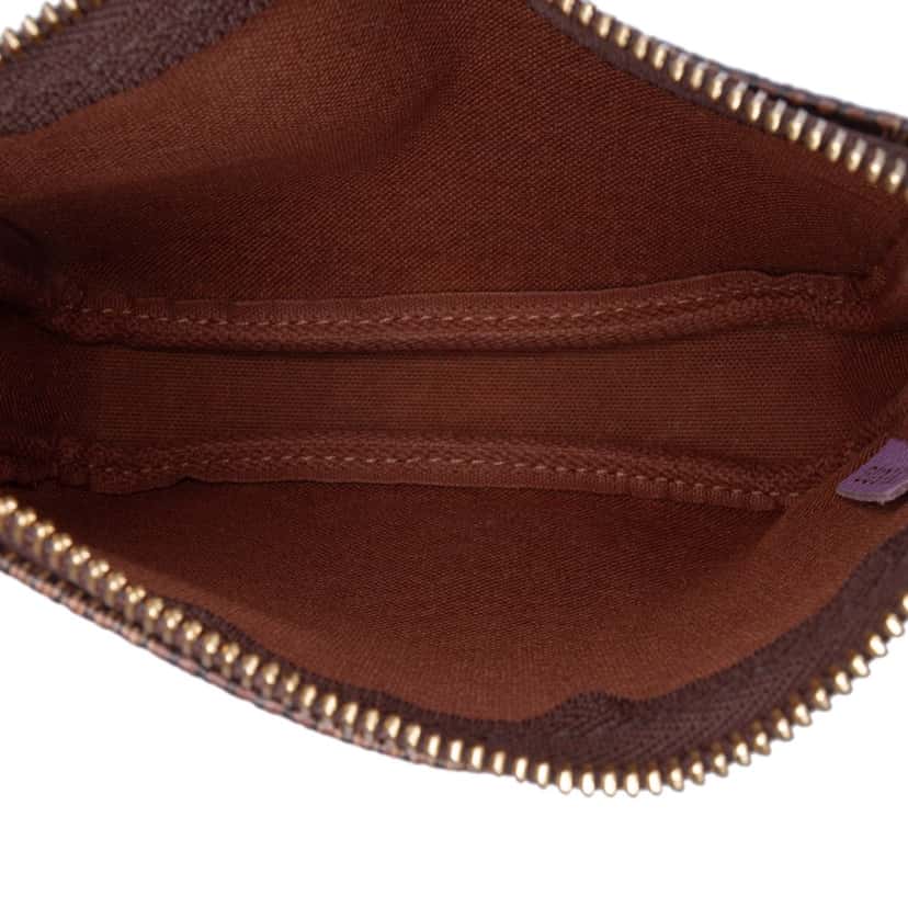 Louis Vuitton Damier Ebene Illustre Mini Pochette Accessories Brown Canvas Good condition - Model View