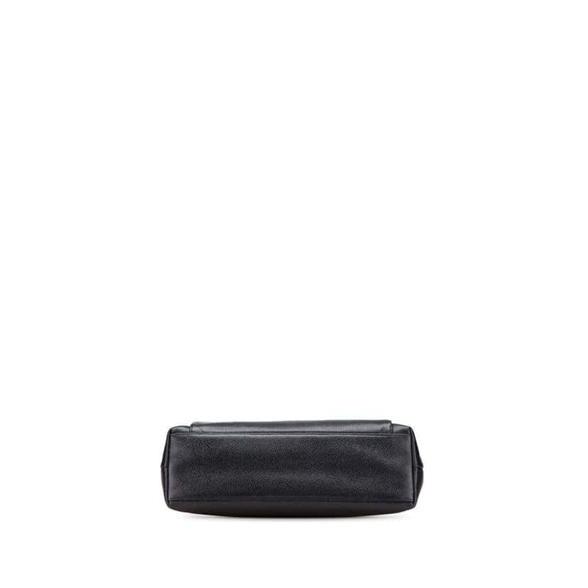 Chanel CC Caviar Shoulder Bag Black Leather Good condition - Inside View
