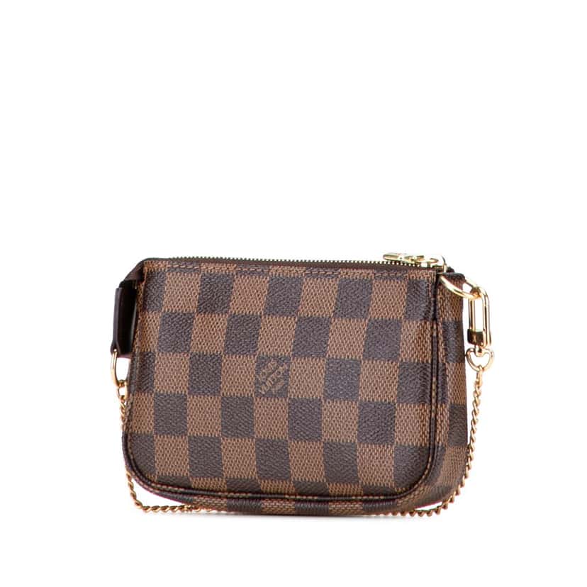 Louis Vuitton Damier Ebene Trunks and Bags Mini Pochette Accessoires Brown Canvas Good condition - Back View