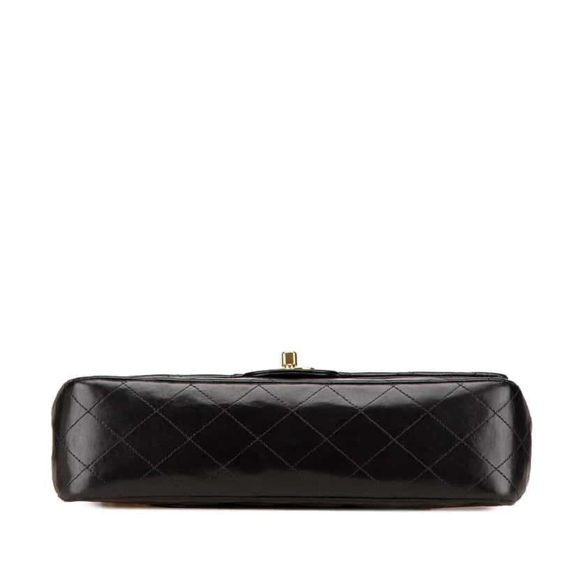Chanel Medium Classic Lambskin Double Flap Black Leather Good condition - Inside View