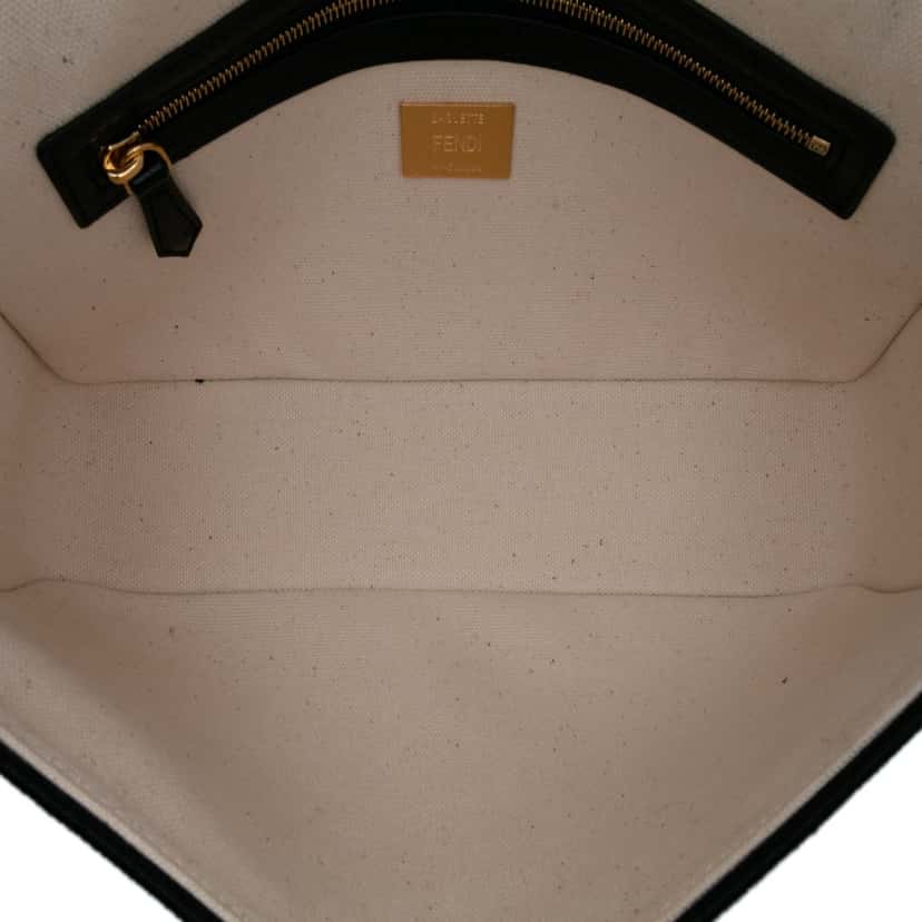 Fendi Chinese Valentines Day Zucca Embroidered Canvas Baguette Satchel Brown Canvas Good condition - Model View