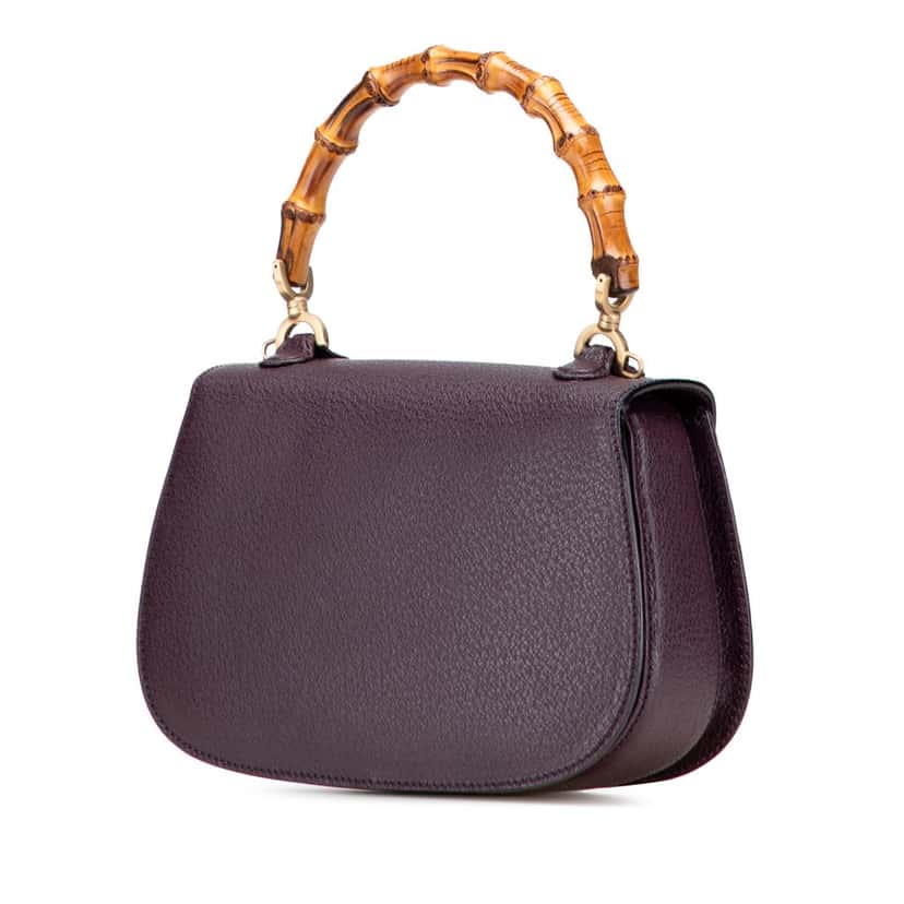 Gucci Calfskin Bamboo Night Purple Leather Good condition - Back View