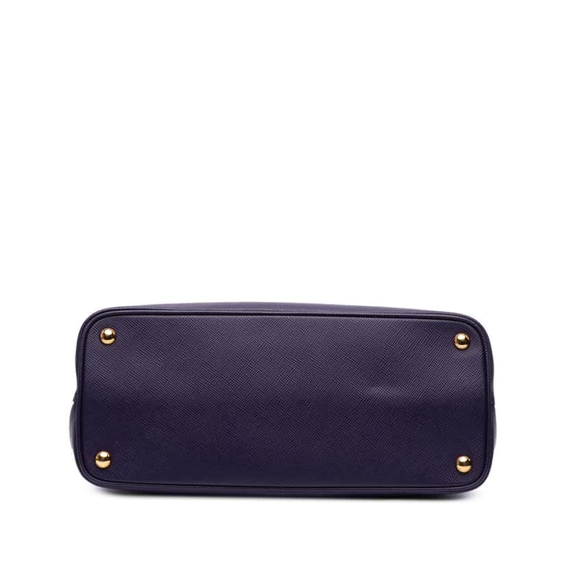 Prada Medium Saffiano Cuir Double Satchel Purple Leather Good condition - Inside View