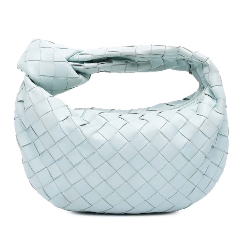 Bottega Veneta Mini Nappa Intrecciato Jodie Blue Leather Good condition - Front View