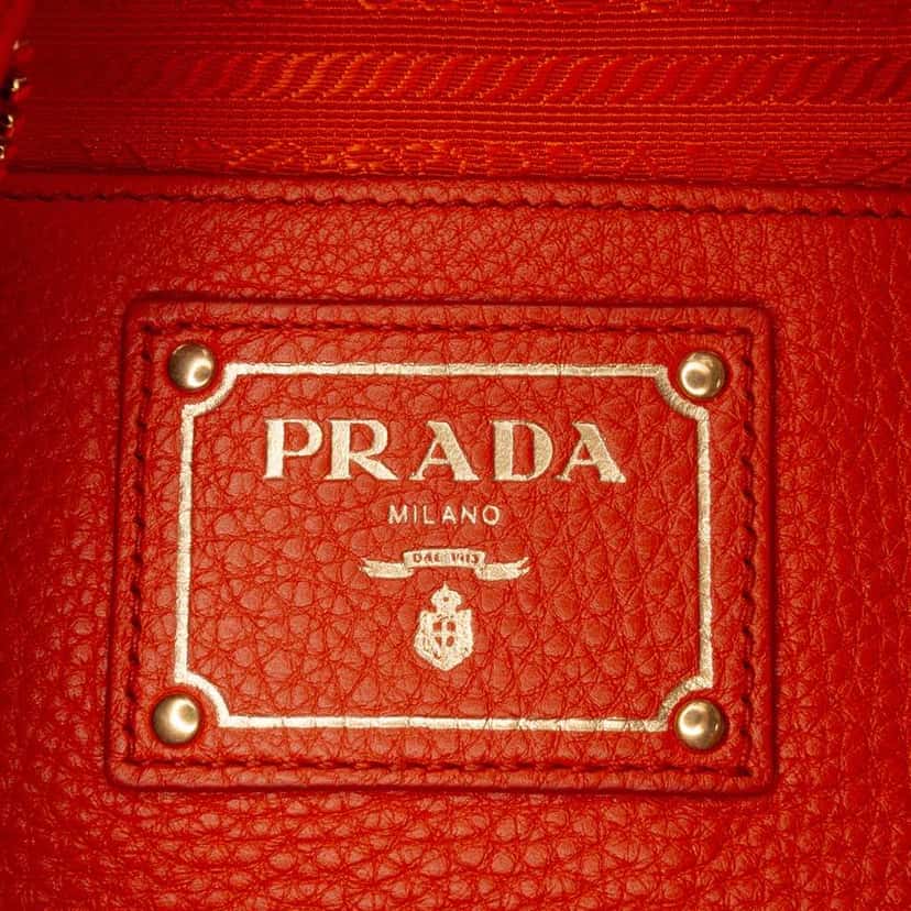 Prada Vitello Daino Zip Top Hobo Orange Leather Good condition - Box View