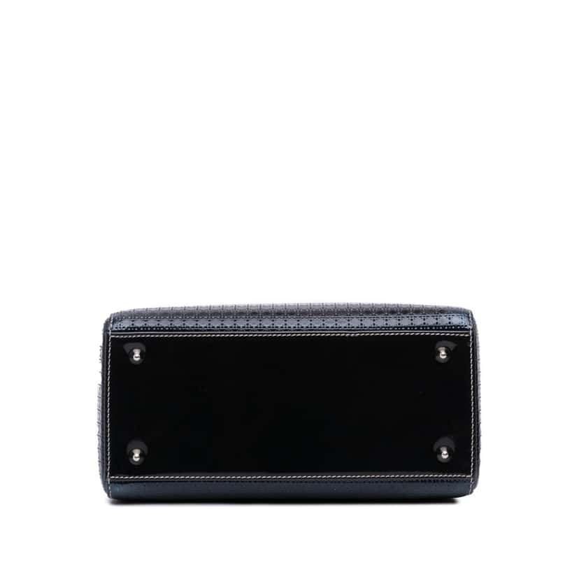 Dior Medium Ombre Metallic Patent Microcannage Lady Dior Silver Leather Good condition - Inside View