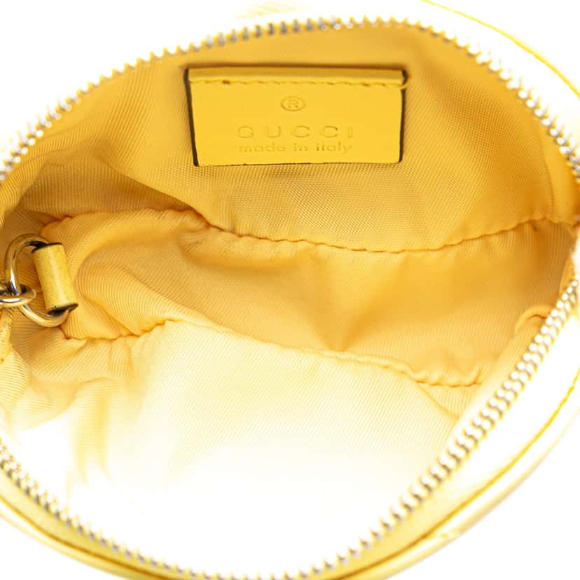 Gucci GG Marmont Matelasse Key Pouch Yellow Leather Good condition - Model View