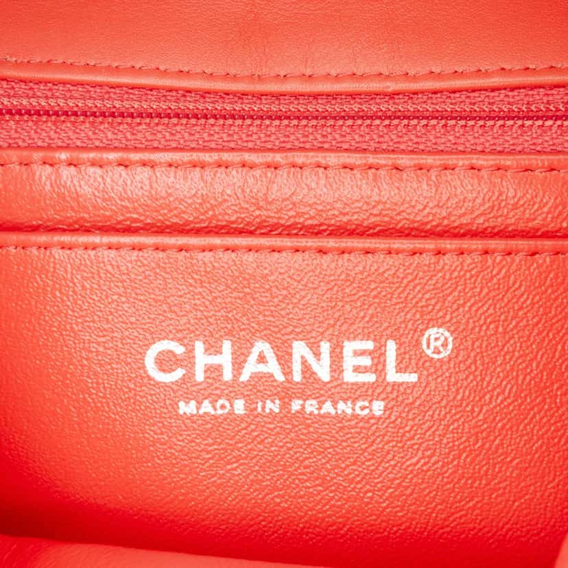 Chanel Mini Rectangular Classic Velvet Single Flap Orange Velvet Very good condition - Box View