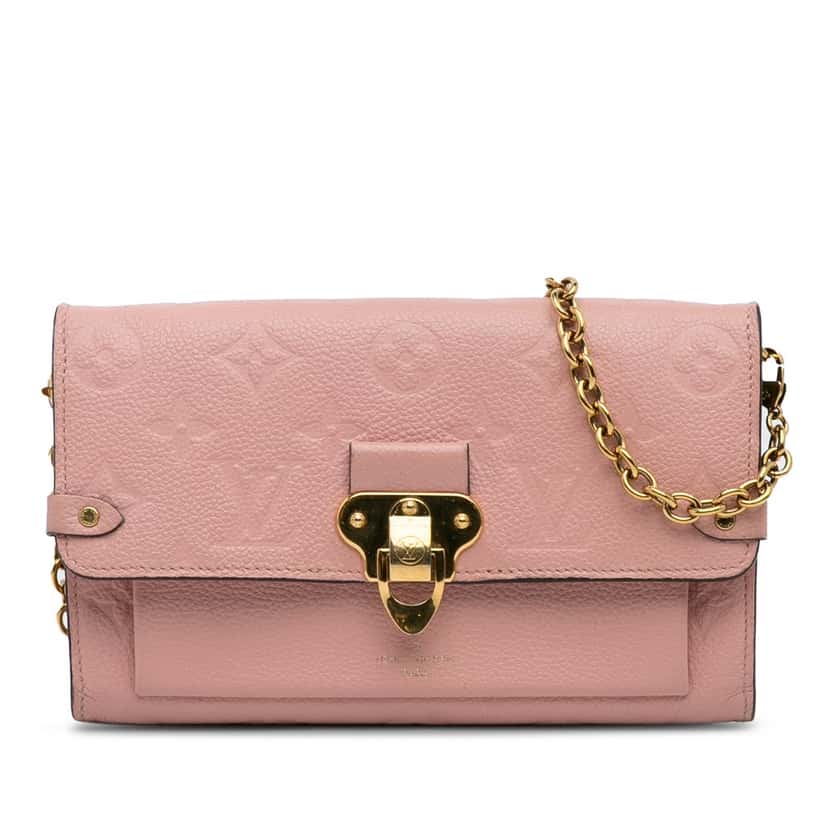 Louis Vuitton Monogram Empreinte Vavin Wallet on Chain Pink Leather Good condition - Front View