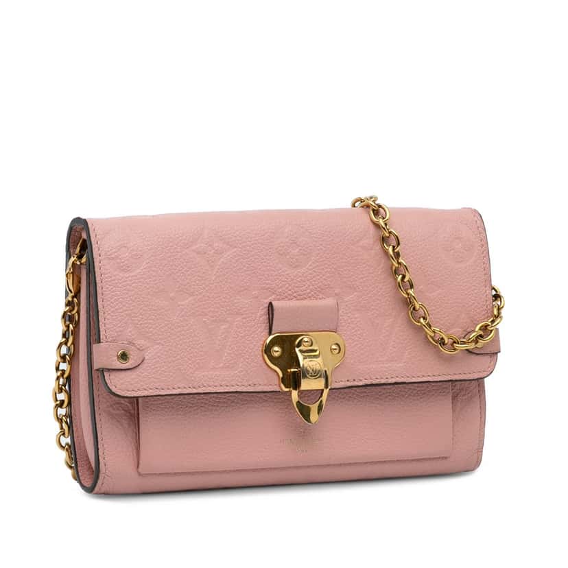 Louis Vuitton Monogram Empreinte Vavin Wallet on Chain Pink Leather Good condition - Back View