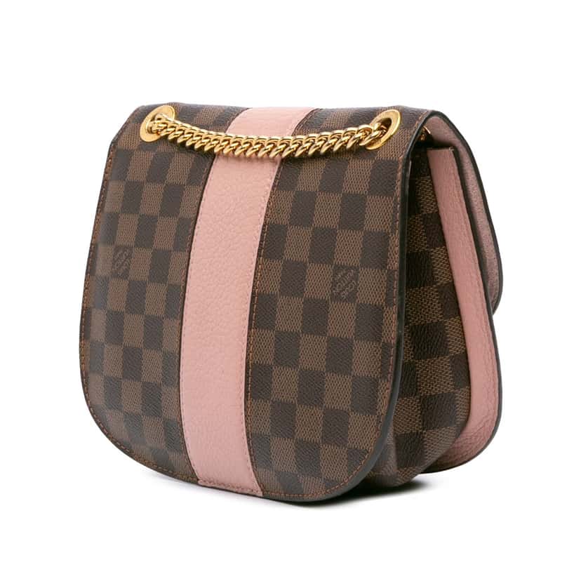 Louis Vuitton Damier Ebene Cuir Taurillon Wight Brown Canvas Good condition - Back View