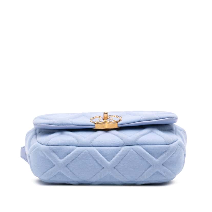 Chanel Jersey 19 Flap Belt Bag Blue Cotton Good condition - Inside View