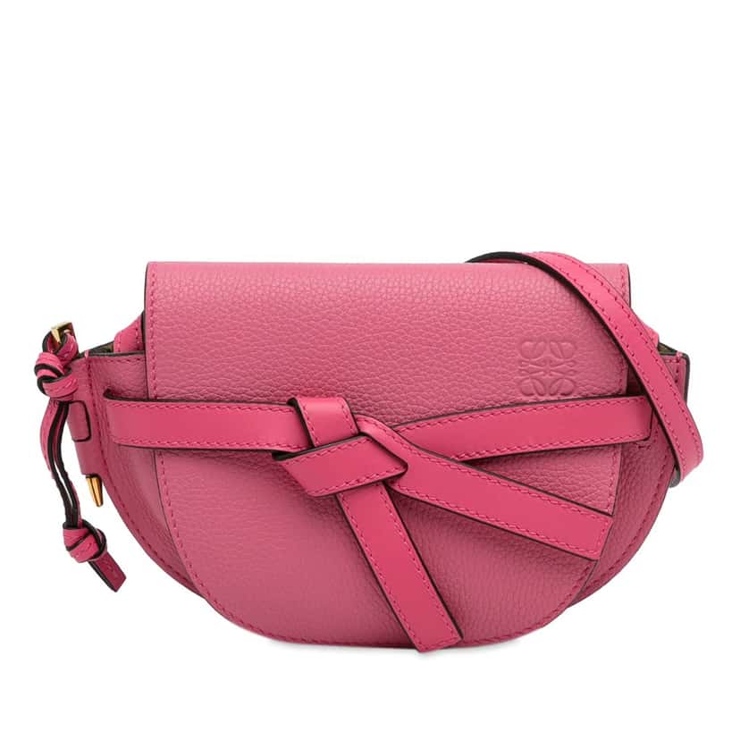 Loewe Mini Gate Crossbody Bag Pink Leather Good condition - Front View