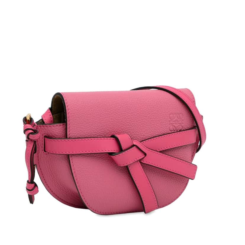 Loewe Mini Gate Crossbody Bag Pink Leather Good condition - Back View