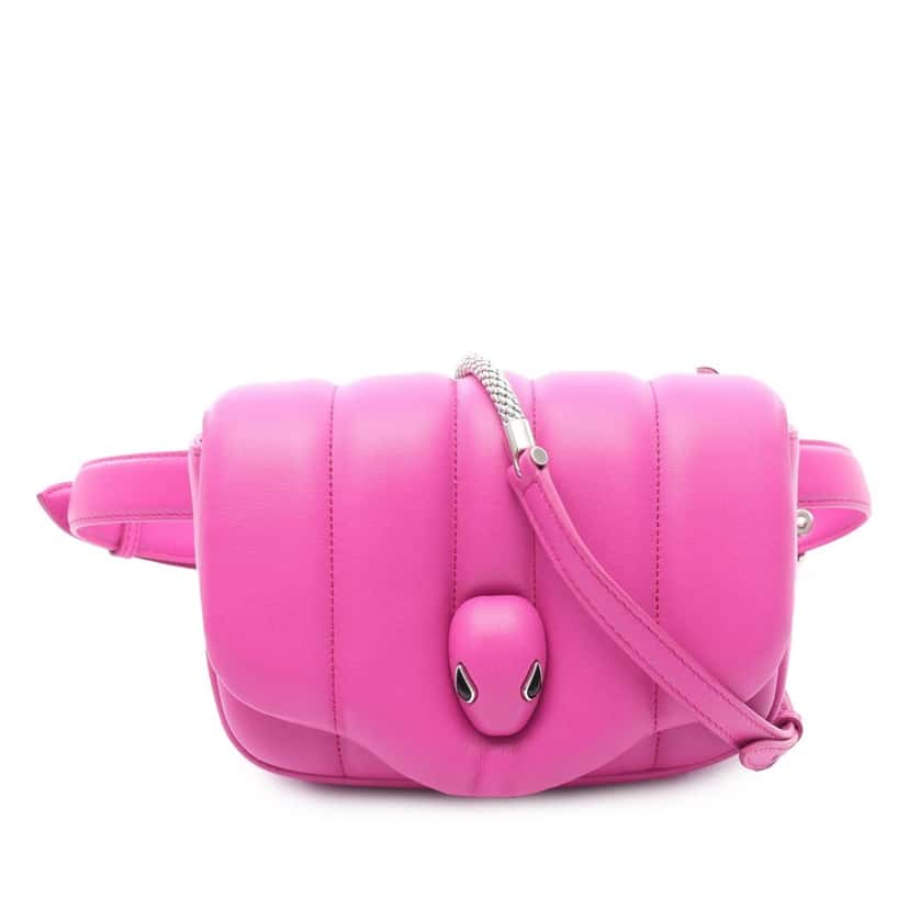Bvlgari Ambush Nappa Serpenti Convertible Belt Bag Pink Leather Good condition - Front View