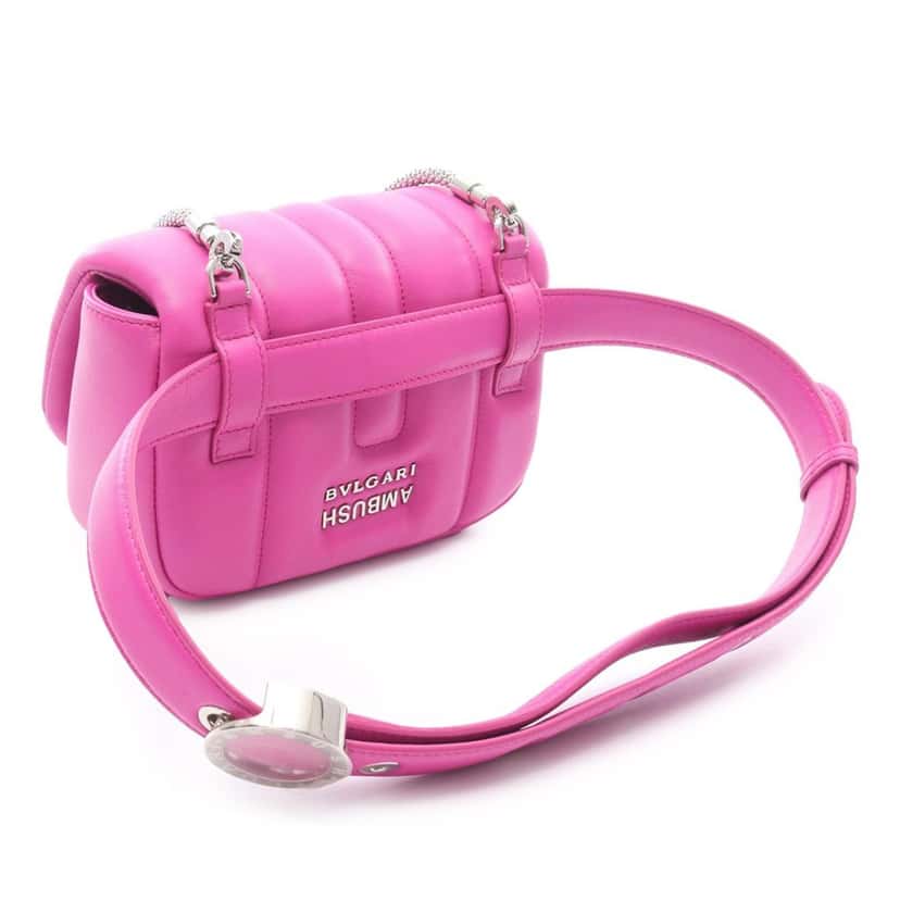Bvlgari Ambush Nappa Serpenti Convertible Belt Bag Pink Leather Good condition - Back View