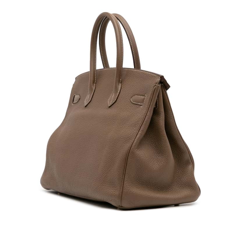 Hermès Togo Birkin Retourne 35 Brown Leather Good condition - Back View