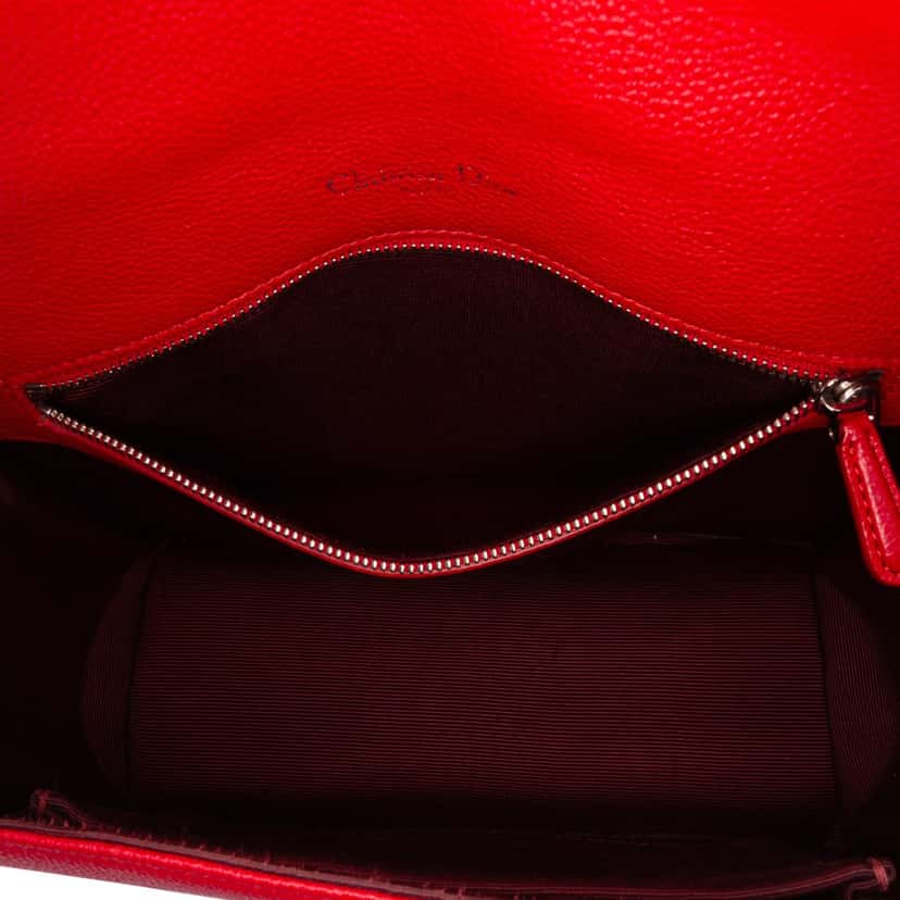 Dior Medium Grained Calfskin Diorama Flap Red Leather Good condition - Box View