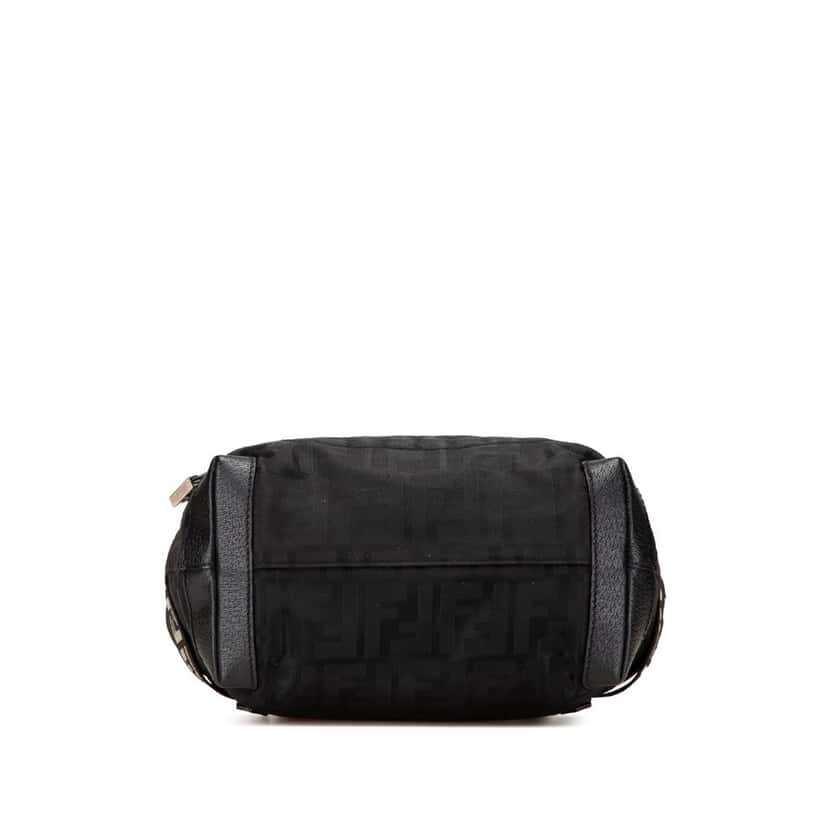 Fendi Zucca Nylon Zip Code Handbag Black Good condition - Inside View