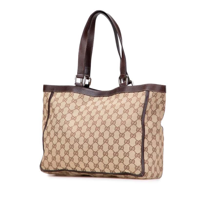 Gucci GG Canvas Abbey D Ring Pocket Tote Brown Canvas Good condition - Back View