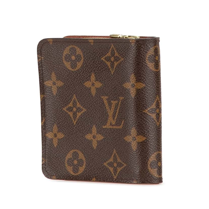 Louis Vuitton Monogram Bifold Compact Wallet Brown Canvas Good condition - Back View