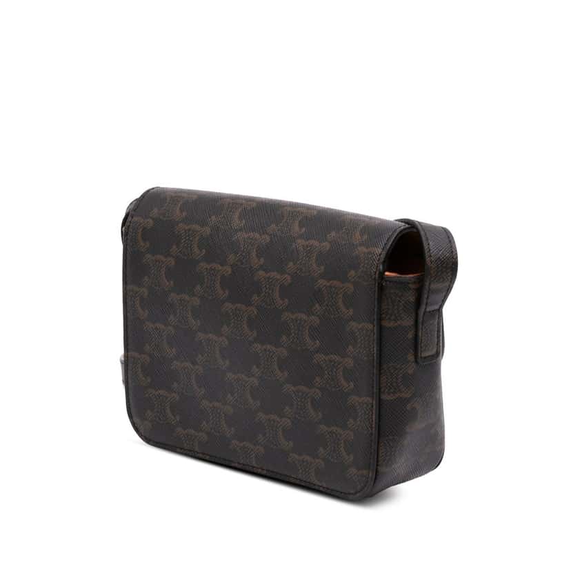 Celine Teen Triomphe Coated Canvas Triomphe Crossbody Brown Canvas Good condition - Back View