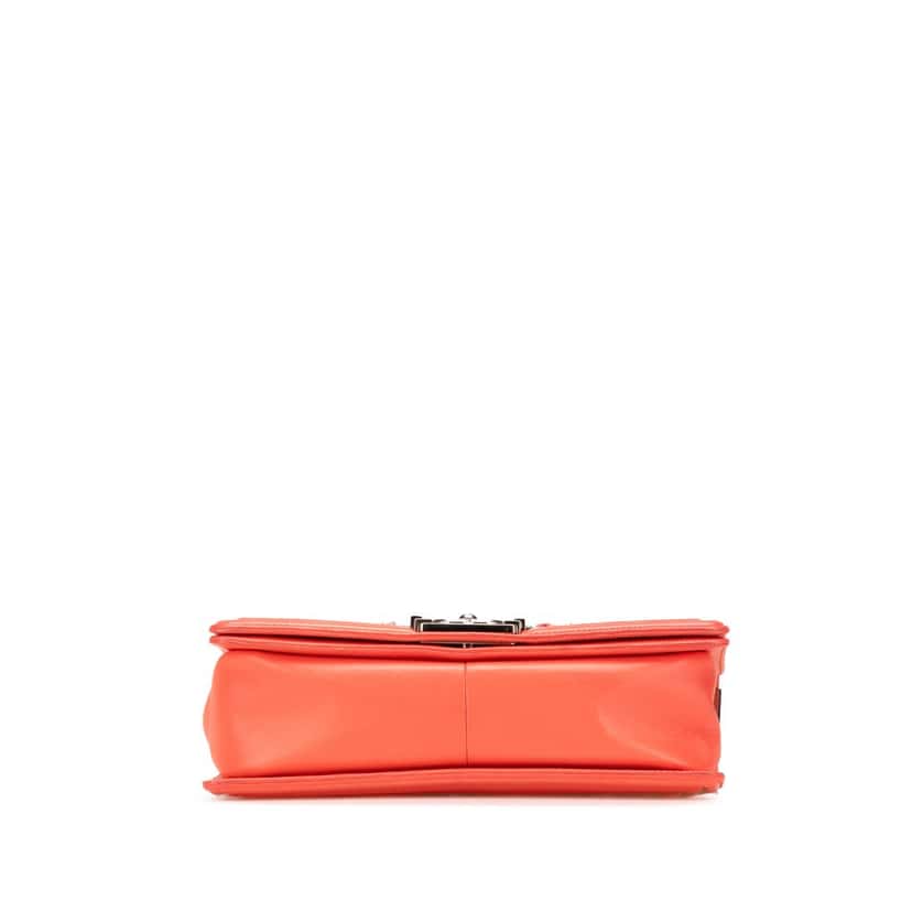 Chanel Medium Tweed and Lambskin Boy Flap Orange Tweed Good condition - Inside View