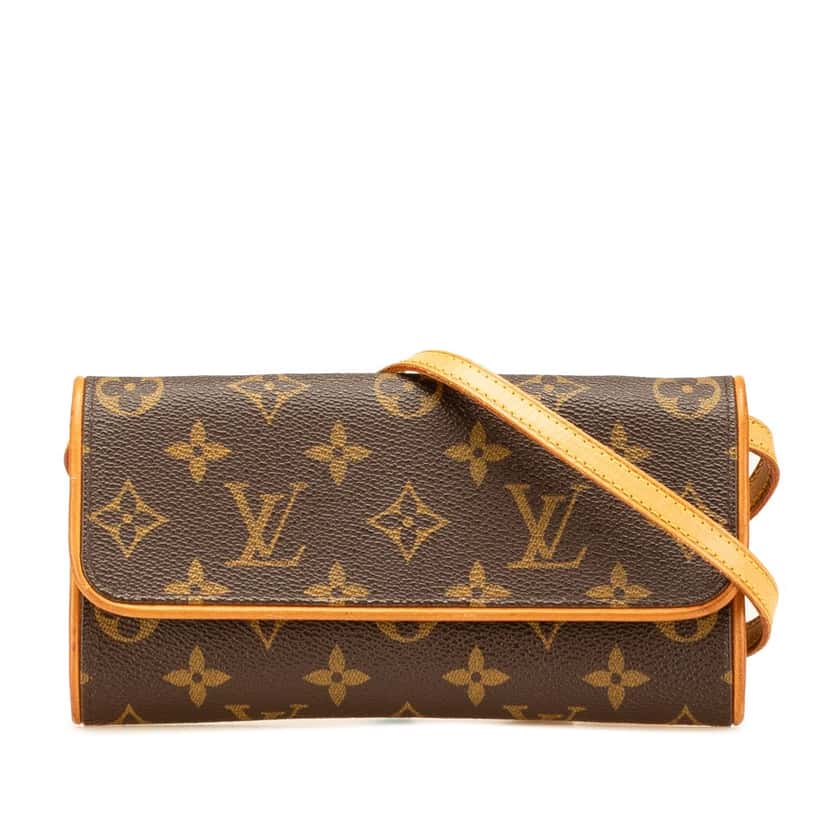 Louis Vuitton Monogram Pochette Twin PM Brown Canvas Good condition - Front View
