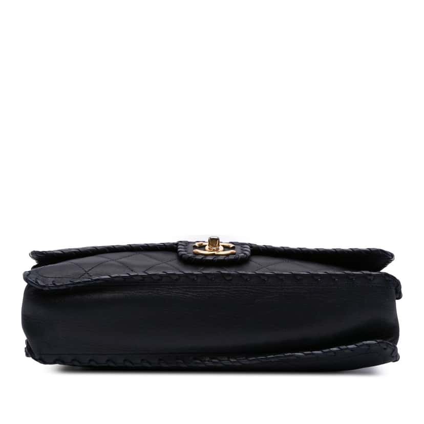 Chanel Jumbo Quilted Iridescent Calfskin Happy Stitch Flap Blue Leather Good condition - Inside View