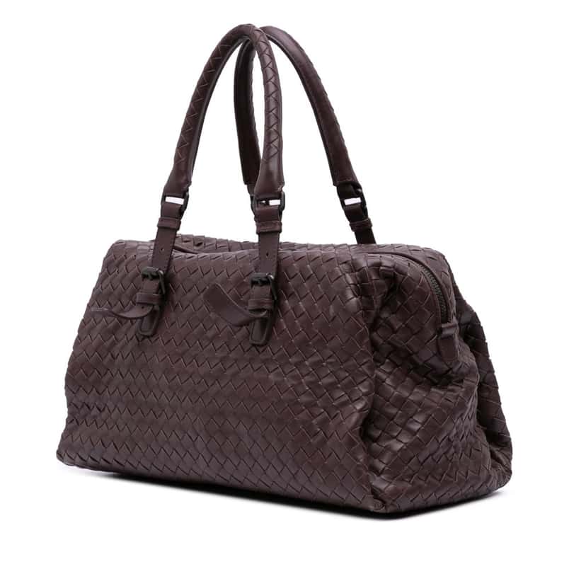 Bottega Veneta Nappa Intrecciato Boston Bag Brown Leather Good condition - Back View