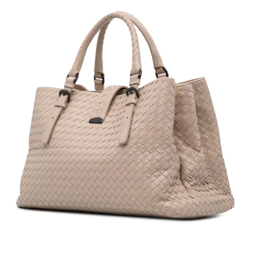 Bottega Veneta Medium Nappa Intrecciato Roma Tote Brown Leather Good condition - Back View