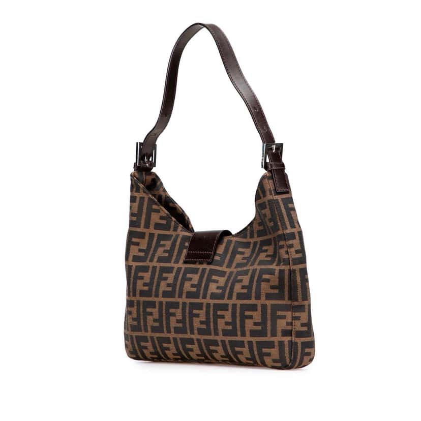 Fendi Zucca Canvas Shoulder Bag Brown Canvas Good condition - Back View