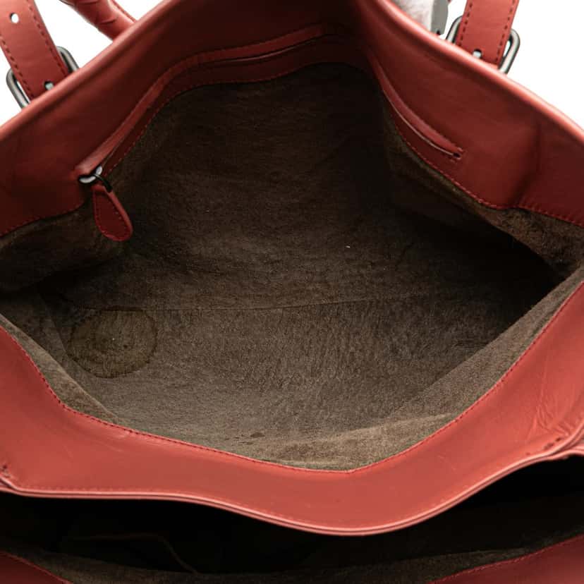 Bottega Veneta Medium Nappa Intrecciato Roma Tote Red Leather Good condition - Model View