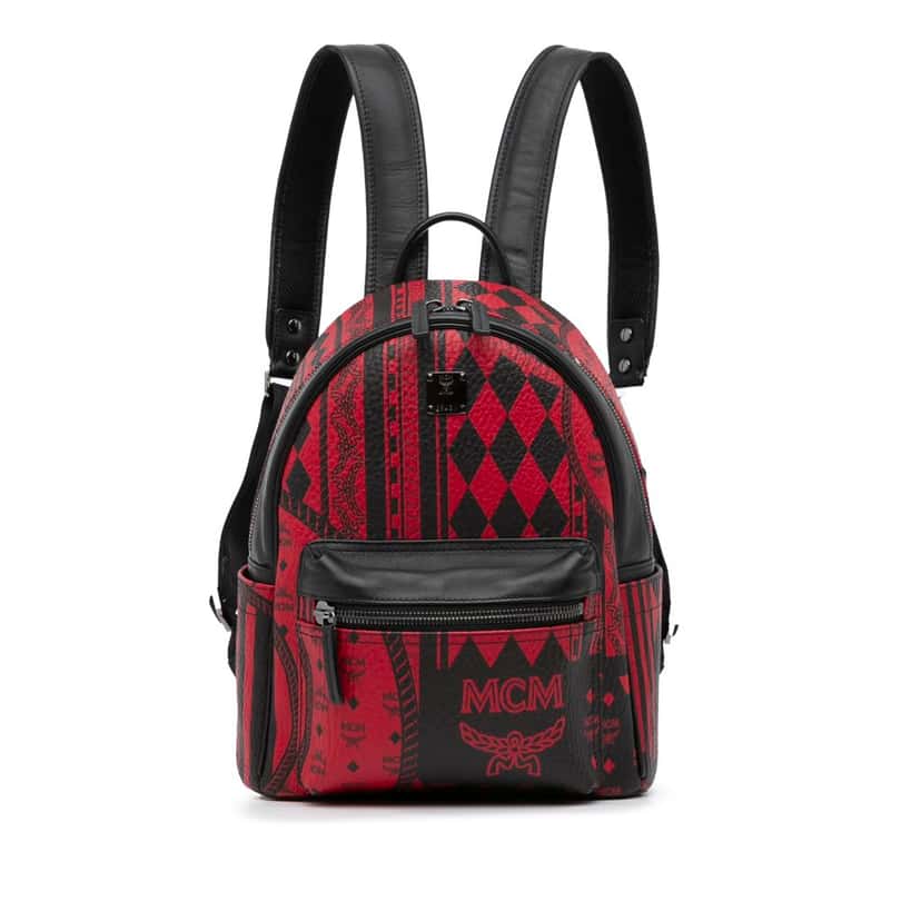 Mcm Baroque Stark Backpack Red Leather Good condition - Front View