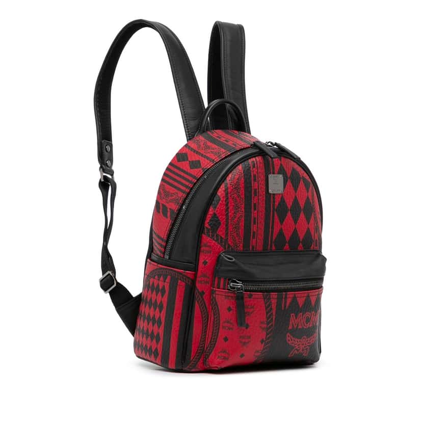Mcm Baroque Stark Backpack Red Leather Good condition - Back View