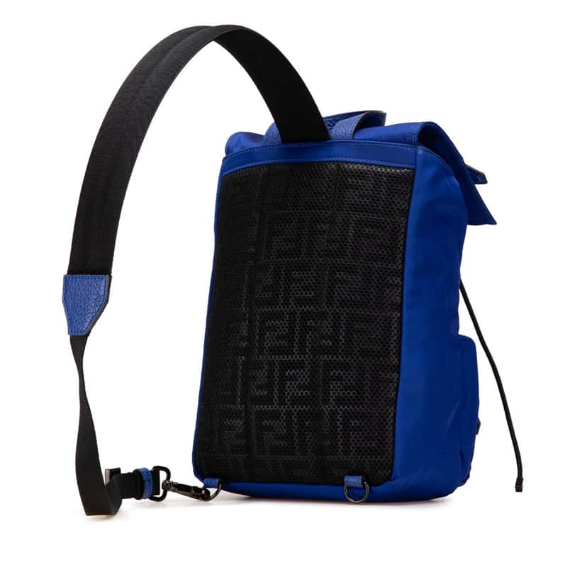 Fendi Medium Econyl Santander Cuoio Roma Fendiness Backpack Blue Good condition - Back View