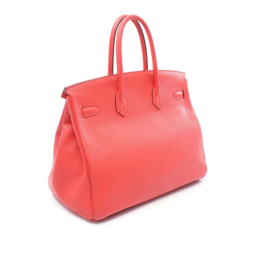 Hermès Clemence Birkin Retourne 35 Red Leather Good condition - Back View