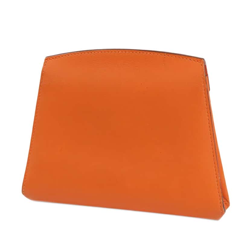 Hermès Swift and Chevre Hermail Lemon Tutti Frutti Wallet Orange Leather Good condition - Back View