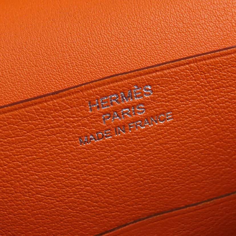 Hermès Swift and Chevre Hermail Lemon Tutti Frutti Wallet Orange Leather Good condition - Box View