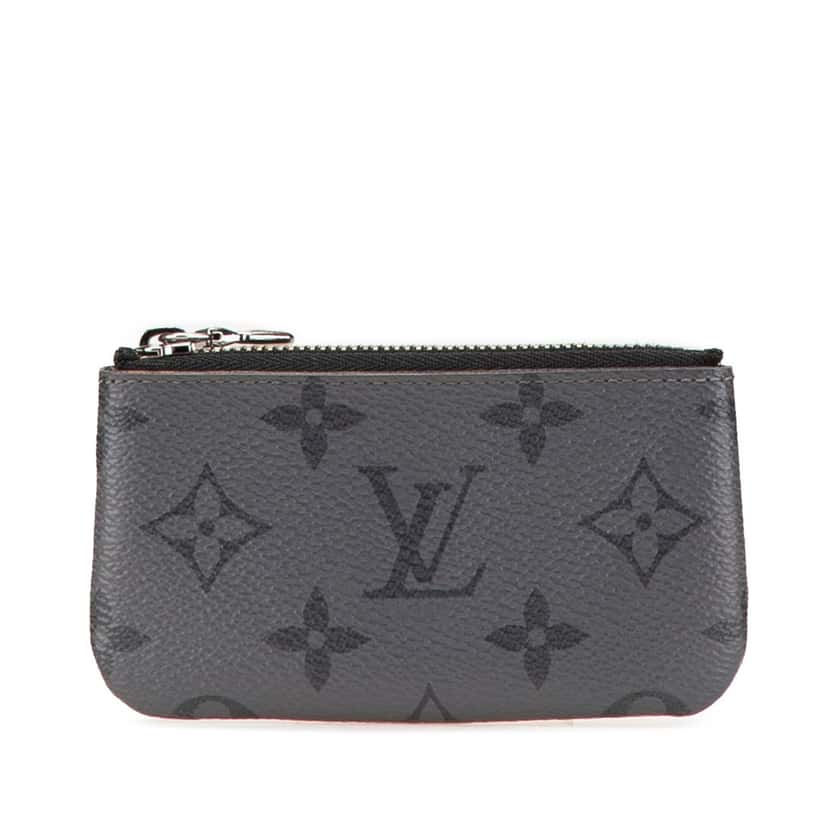 Louis Vuitton Monogram Eclipse Reverse Pochette Cles Grey Canvas Good condition - Front View