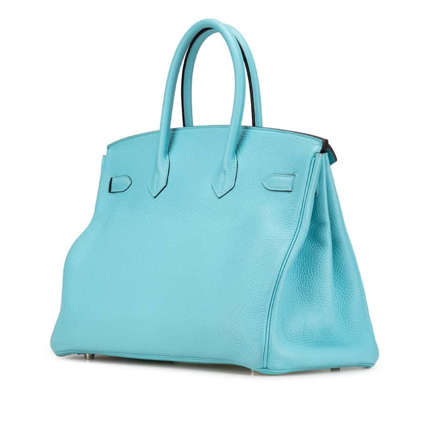 Hermès Togo Birkin Retourne 35 Blue Leather Good condition - Back View