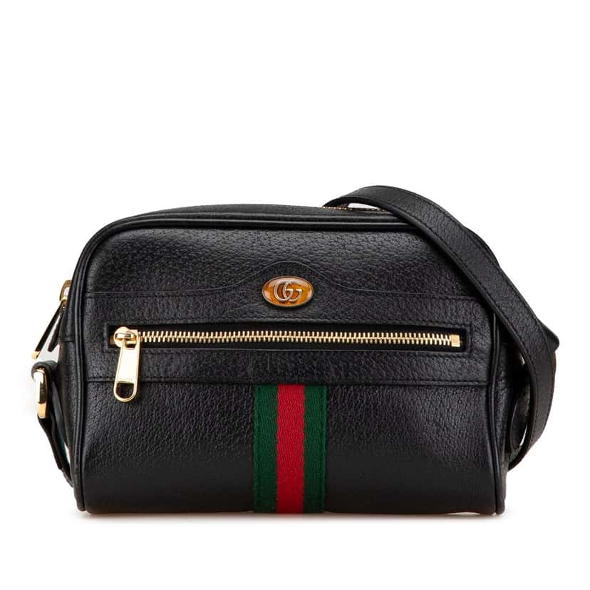Gucci Mini Leather Ophidia Crossbody Black Leather Good condition - Front View
