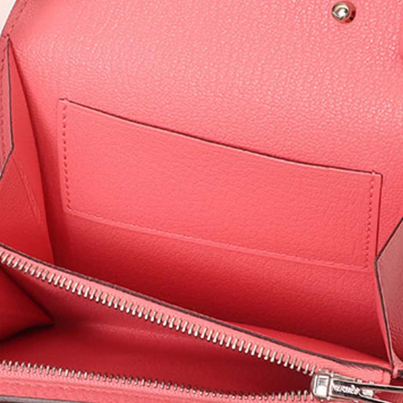 Hermès Cinhetic To Go Wallet Pink Leather Good condition - Back View