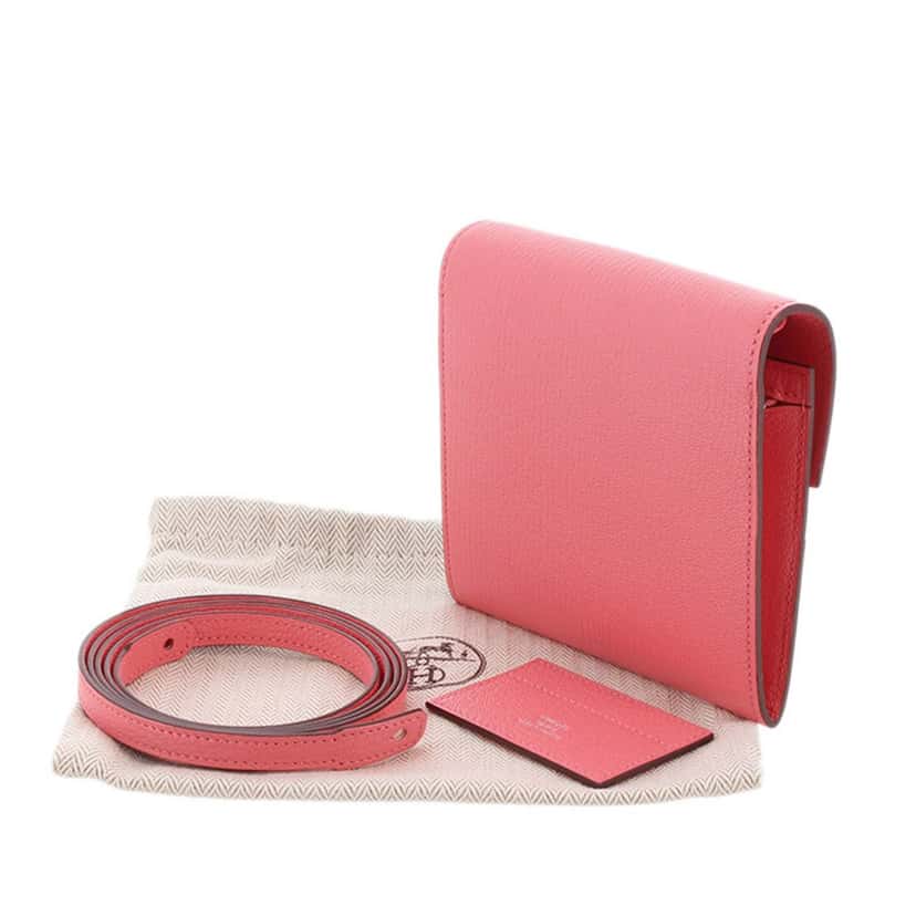 Hermès Cinhetic To Go Wallet Pink Leather Good condition - Model View