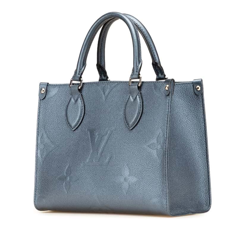 Louis Vuitton Metallic Monogram Giant Empreinte Onthego PM Blue Leather Good condition - Back View