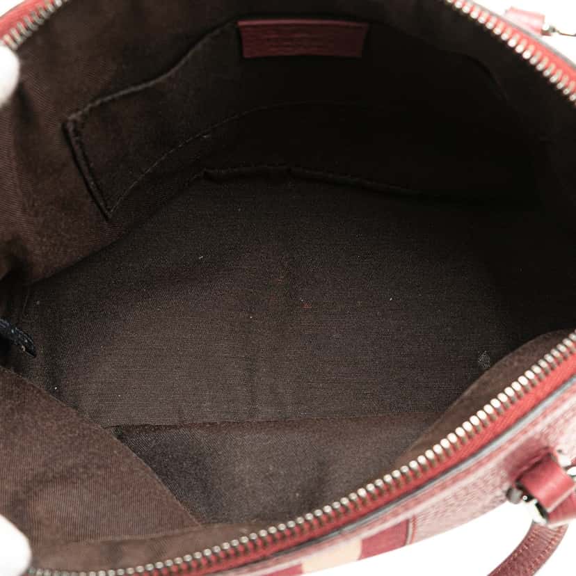 Gucci Mini Leather Web Dome Satchel Red Leather Good condition - Model View