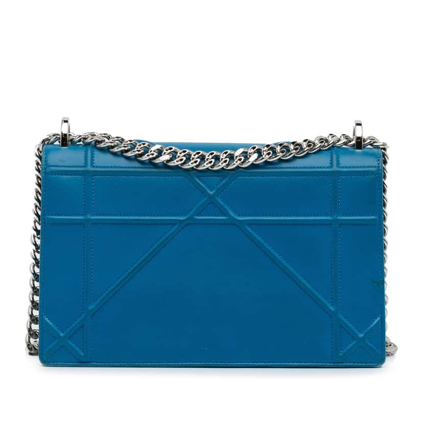 Dior Medium Diorama Flap Blue Leather Good condition - Model View