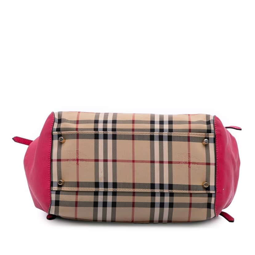Burberry Small Haymarket Check Canvas and Leather Canterbury Tote Brown Canvas Good condition - Inside View